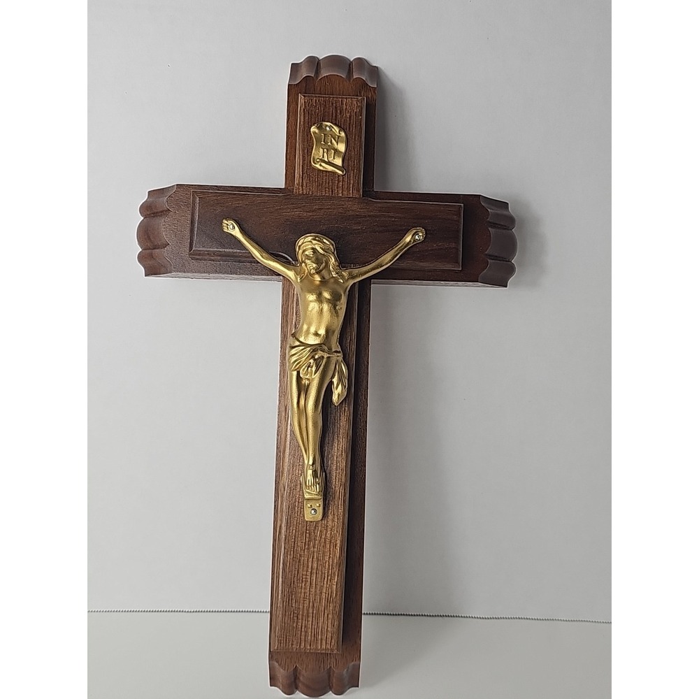 VTG Sick Call Last Rites Wooden Crucifix Cross w‎ Candles & Holy Water Bottle